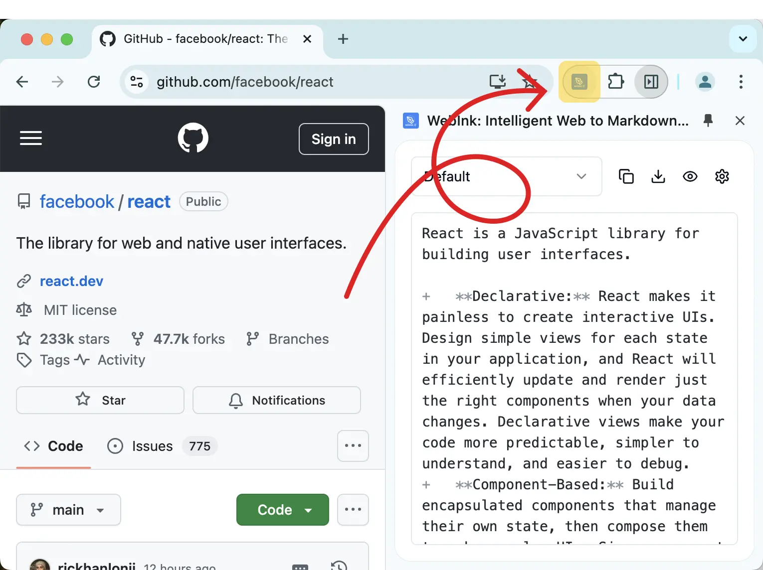 Using extension demonstration